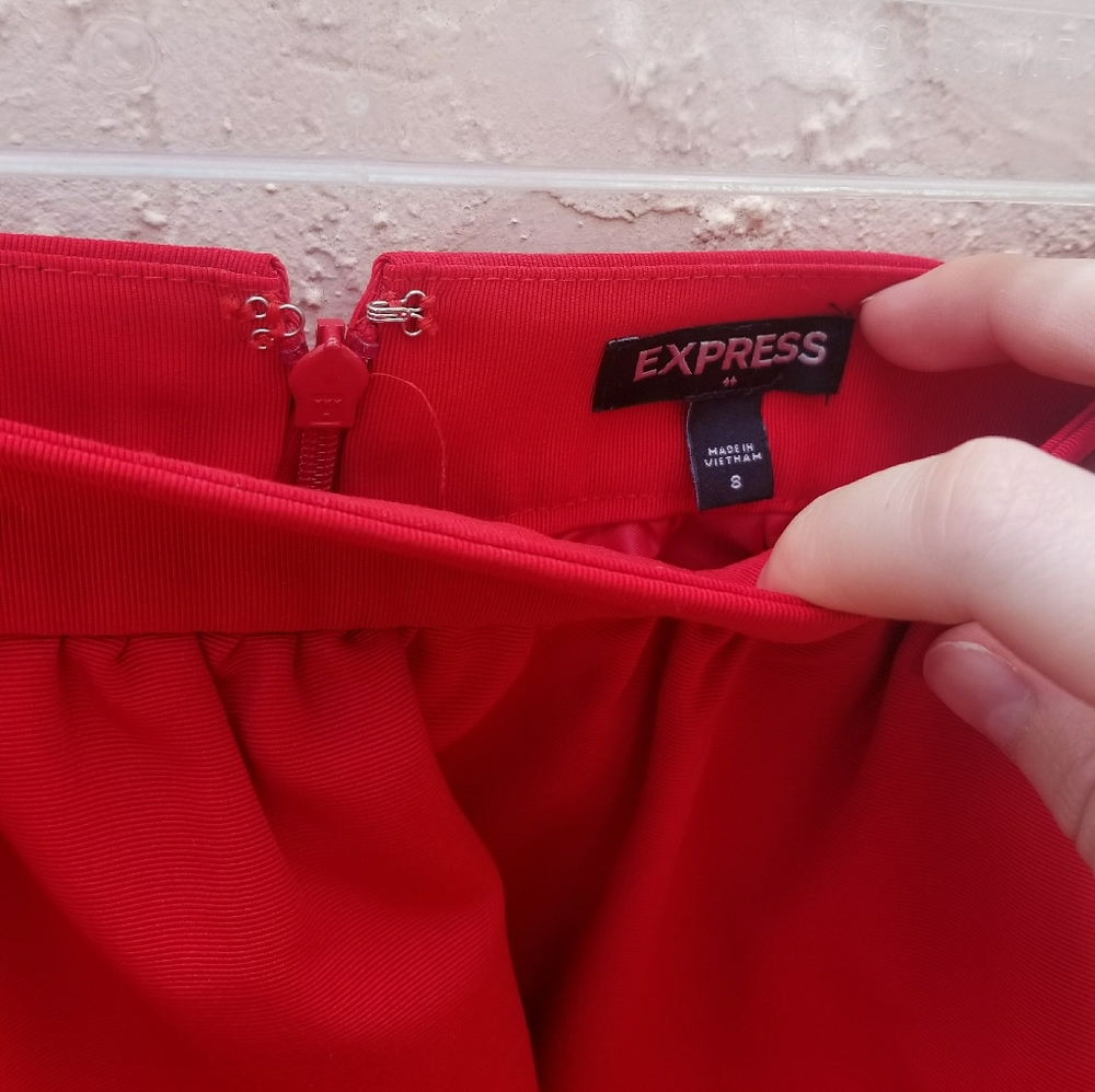Express Red Mini Skirt - Picture 2 of 5